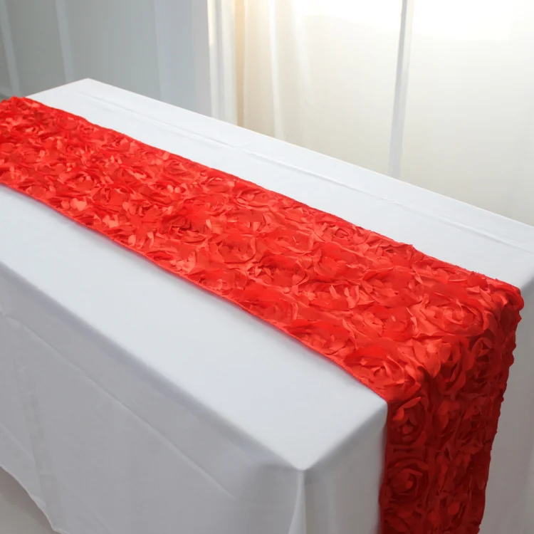 

48*70inch rosette table overlay,wedding table cover,banquet table cloth