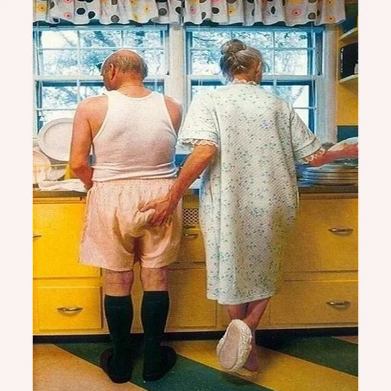 

5d Diy Diamond Painting Full Round Drill "old Couple" 3d Diamond Embroidery Funny Picture Cross Stitch Home Decor Unframed Pa103