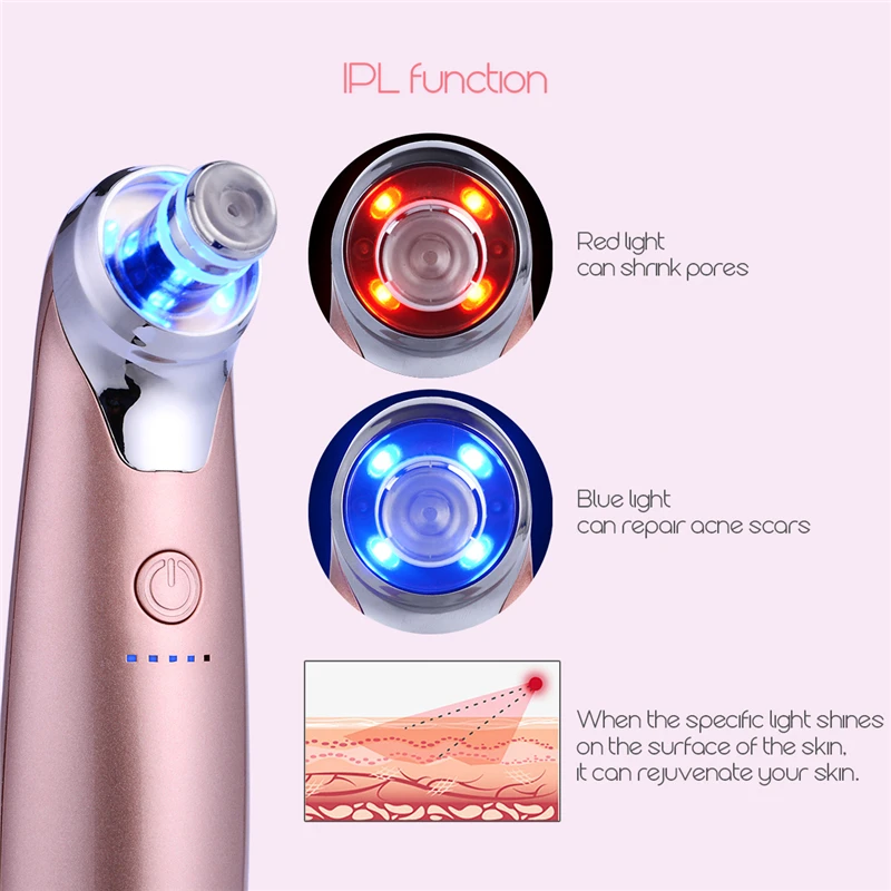 Electric Facial Massager Acne Microdermabrasion Vacuum Suction Machine Deep Clean IPL Treatment Peeling Skin Beauty Device S46