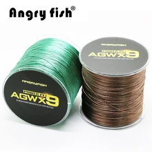 Angryfish 9 Strands Weaves Braided 500M Fishing Line Super Strong PE Line 15LB-100LB