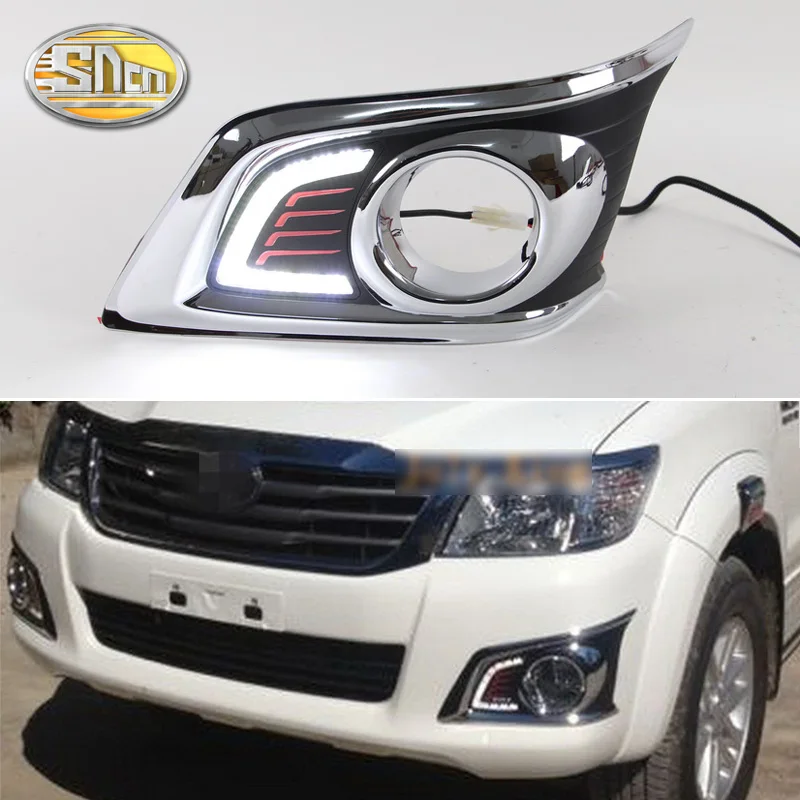 For Toyota Hilux Vigo 2012 2013 2014 Super Brightness Waterproof ABS 12V Car DRL Lamp LED