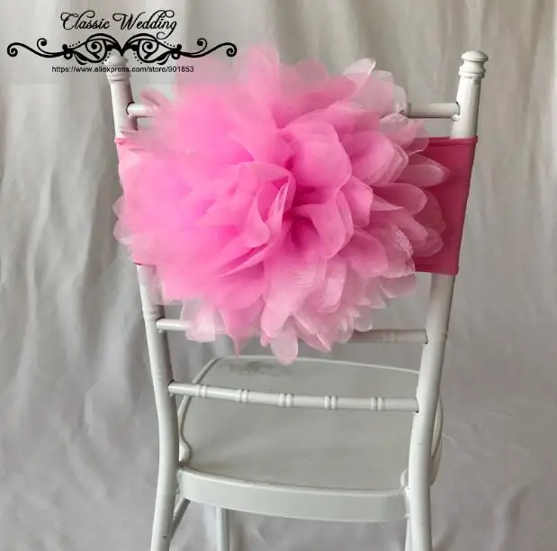 Розовая Цветочная рама стула спандекс фигурка скамейки группа небольшой минимальный заказ для дня рождения декоративное свадебное украшение - Цвет: Pink