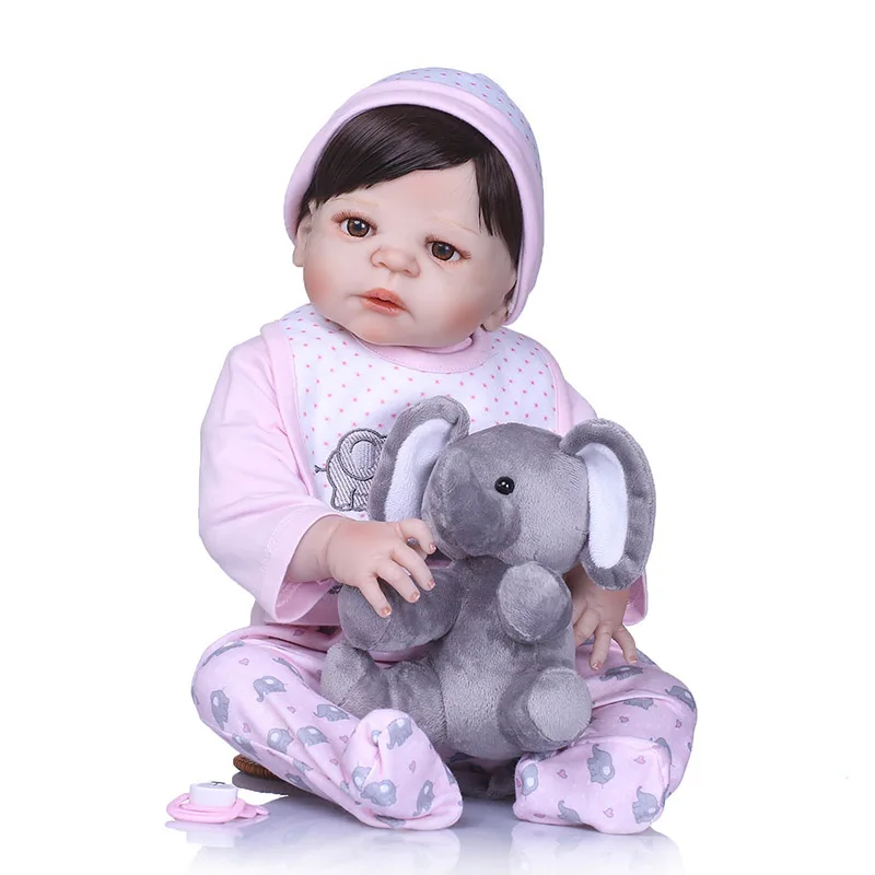 

56CM Reborn Doll Full Body Silicone 3D Lifelike Jointed Newborn Doll Playmate Gift M09
