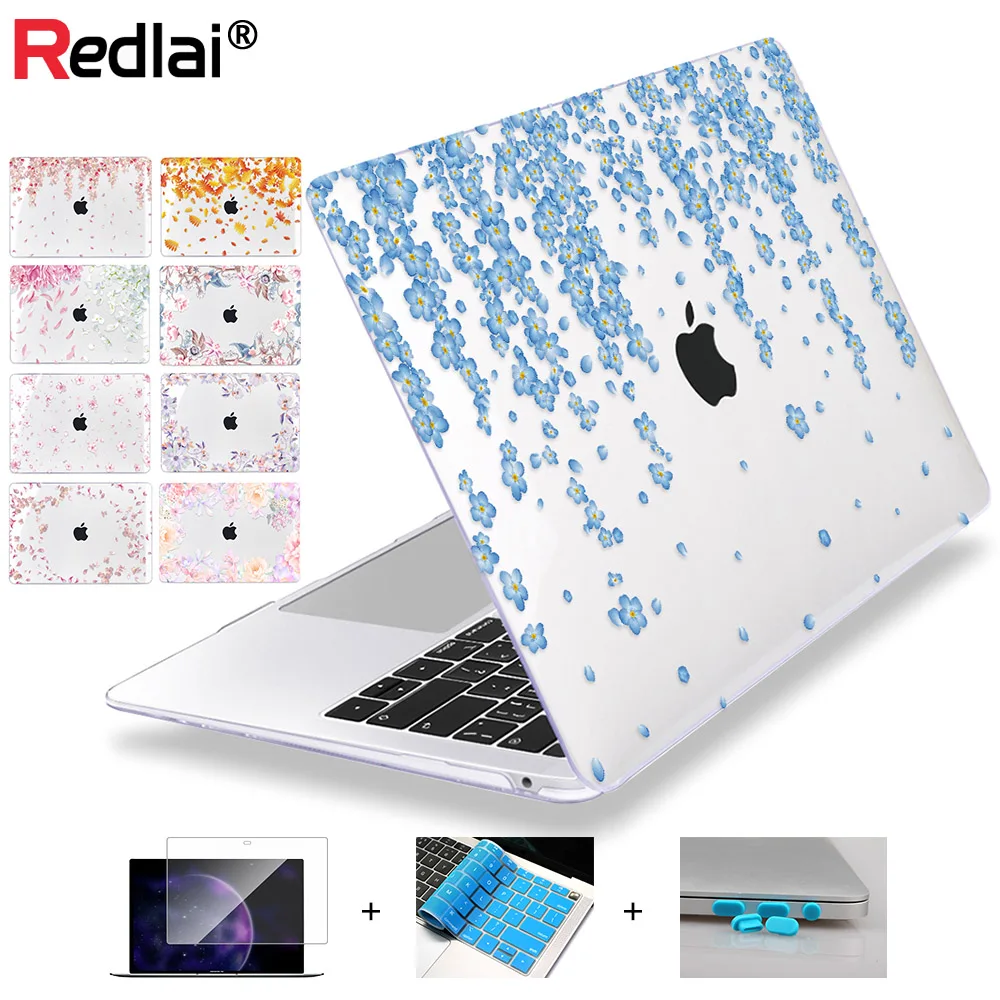 Чехол для ноутбука с цветами Apple MacBook Pro Air retina 11 12 13 15 дюймов сенсорной панелью 2018