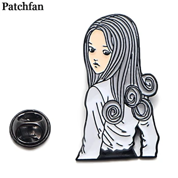 

20pcs/lot Patchfan Japanese horror Junji Ito Uzumaki Zinc Pins backpack clothes brooches men women decoration badges medal A2065