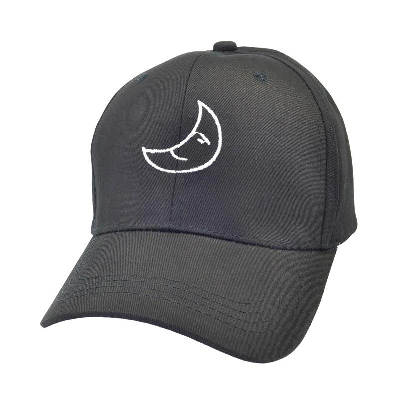 

Embroidered Moon Baseball Cap Fashion Men Women Adjustable Hats Pure Color Caps Baseball Caps Visor Hat Moon Embroidery Cap