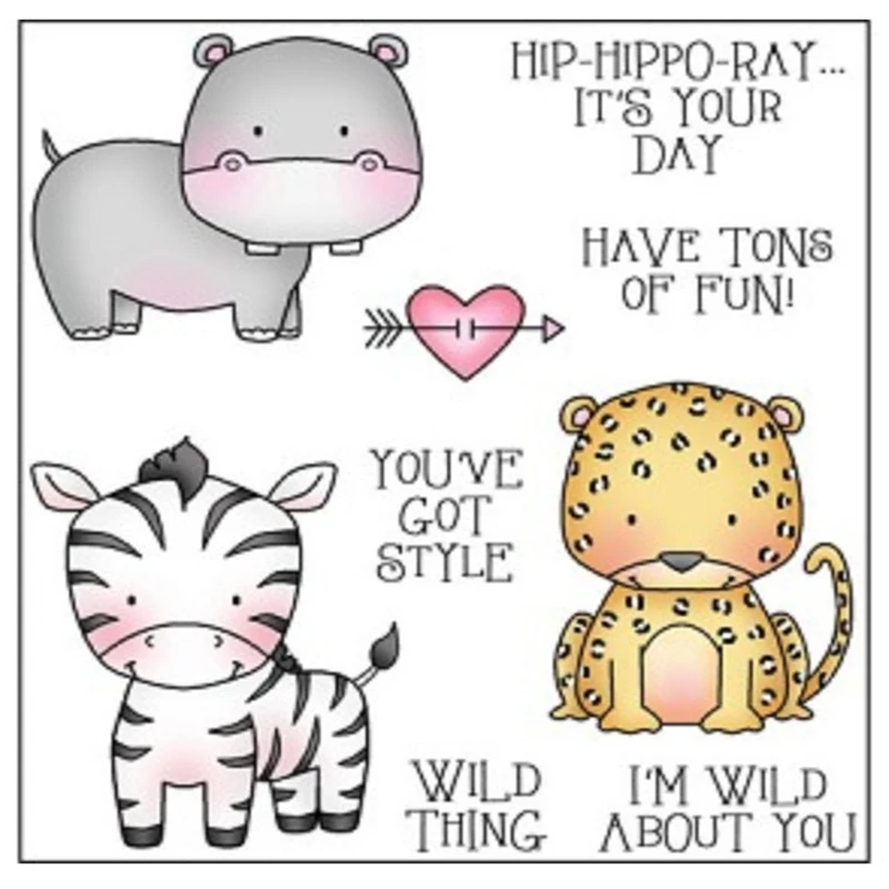

Transparent Clear Silicone Stamps for DIY Scrapbooking Card Making diy photo Roller album Decorative cartoon hippo Stamp
