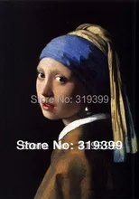 Reprodução de pintura a óleo sobre tela de linho, menina com um brinco de pérola por johannes vermeer, frete grátis, 100% artesanal, museu