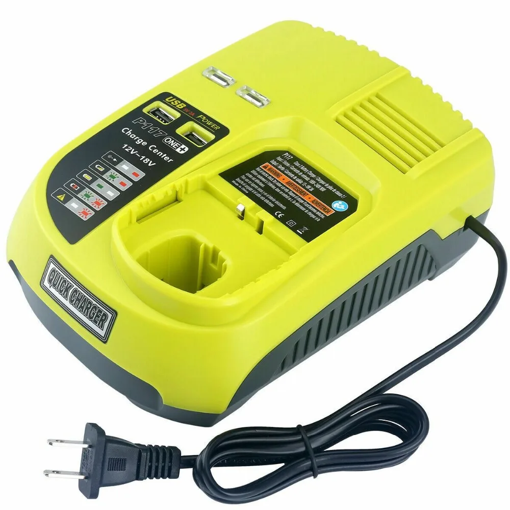 

3A 12V 14.4V 18V for Ryobi one+ P117 Rechargeable Battery Charger Pack Power Tool Ni-Cd Ni-Mh Li-Ion P110, P111, P107,P108