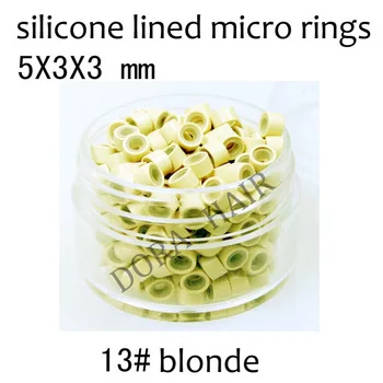 1000 шт 5,0 мм* 3,0 мм* 3,0 мм микросхема con vite, Силиконовые микро кольца/бусины для наращивания волос. 9 Цвета опционально