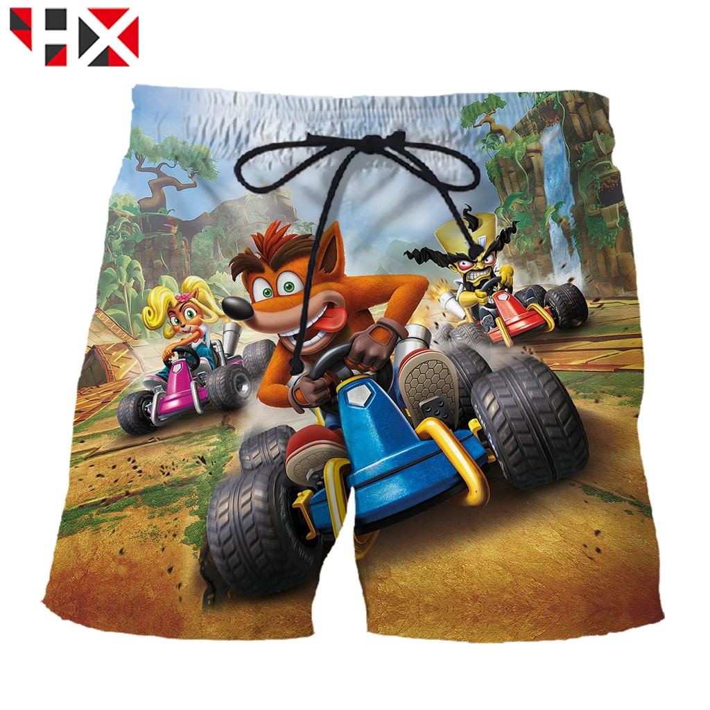

HX Summer Trend Funny Cartoon Game Crash Bandicoot 3D Print Shorts Men/Women Harajuku Streetwear Style Men Shorts HX815