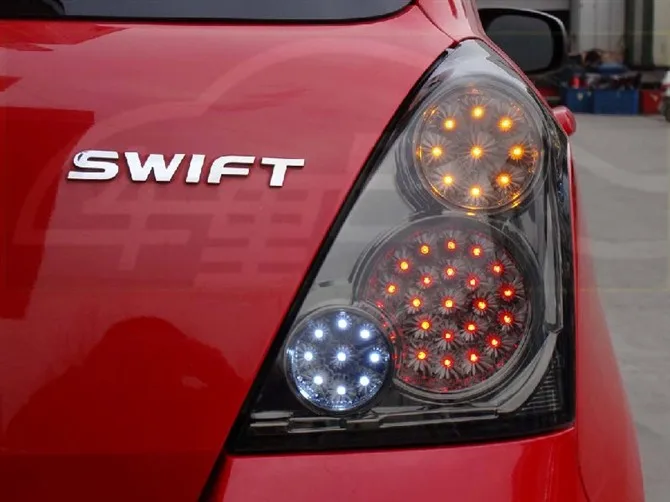 2 шт. автомобильный Стайлинг для Suzuki Swift задние фонари светодиодный 2004~ 2012 год swift Задний фонарь задний фонарь drl+ сигнал+ тормоз+ обратный