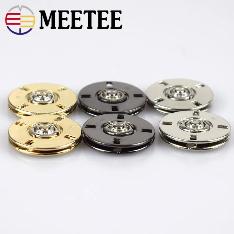 

10sets Meetee Metal Snap Buttons Flatback Button 16mm 18mm 21mm 25mm DIY Sweater Coat Bag Button DIY Craft Home Sewing Supplies