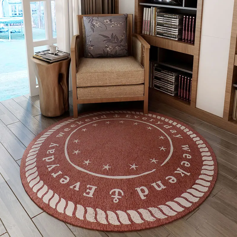 Round Carpet Study Computer Chair Carpet Anti-skid Mat Bedroom Bedside Stair Rug Sitting room Chair Hanging Basket North Europe.