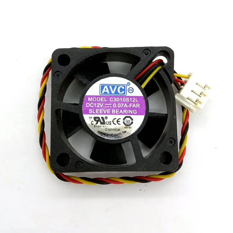 

New Original for AVC C3010S12L DC12V 0.07A C3010S12H 0.10A 30x30x10MM 3Lines Cooling Fan