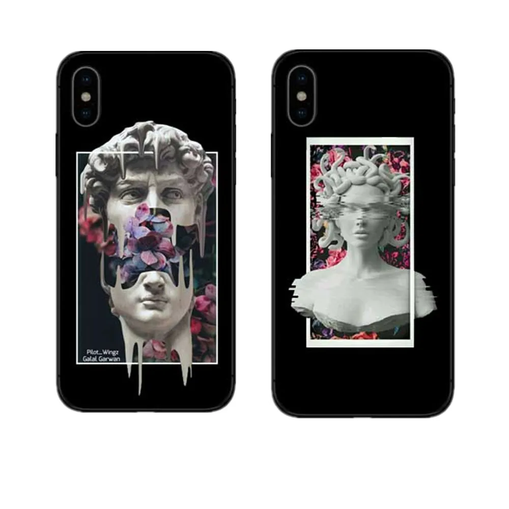 Для iphone 6 7 8 Plus Мягкий силиконовый чехол Медуза вапорволн Glitch Art Coque для телефона 5 S