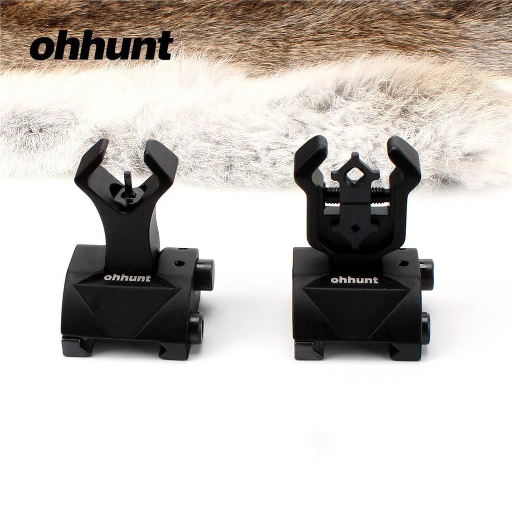 Tactical ohhunt Model 4 AR 15 Flip up Front Rear Sight Sights Set Iron