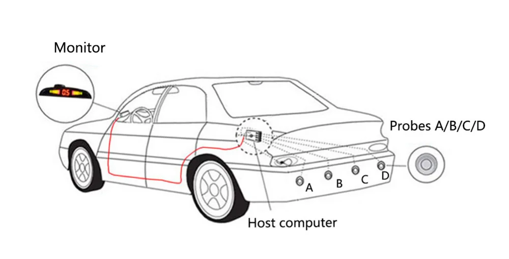 Автомобильный СВЕТОДИОДНЫЙ парковочный датчик, Парктроник, дисплей, 4 датчика s, помощь при обратном копировании, радар-детектор, светильник, система сердечного монитора