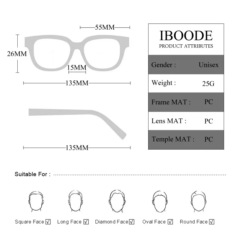 IBOODE Square Frameless Reading Glasses Women Men Rimless Presbyopic Eyeglasses Female Male Hyperopia Eyewear Optics Spectacles