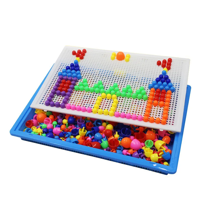 296pcs-Mosaic-Picture-Puzzle-Toy-Children-Composite-Intellectual-Educational-Mushroom-Nail-Kit-Toys-BM88