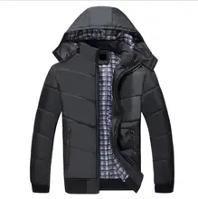 Winter coat Men Casual Cotton coat 2017 New Fashion Hooded Black warm winter jackets Parka Men plus size M / L / XXL / XXXXL