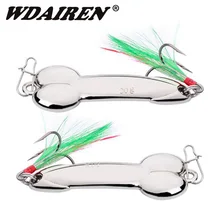 WDAIREN DD metal spoon fishing lure Feather Hook 5g 10g 15g silver gold metal fishing bait spinnerbait Treble Hook hard lures