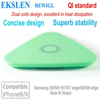 

EKSLEN REWiGL CTG-A3 Wireless Charger QI Standard Concise design for iPhone X 8 for Samsung S8 S6 S7 edge Note 5 8
