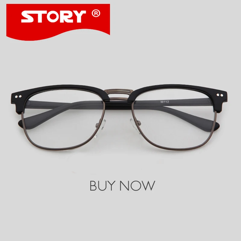 VERHAAL Hot Koop monturen bril Half frame voor Mannen vrouwen Computer