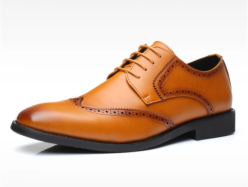 Модные модельные туфли; высокое качество; коллекция года; мужские туфли-оксфорды с перфорацией типа «броги» и острым носком; свадебные мужские туфли «bullock»; большие размеры 38-48
