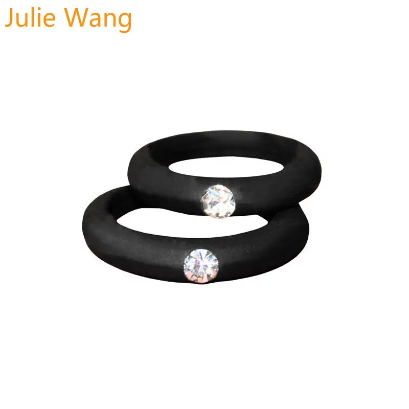 Женское кольцо Julie Wang 1 шт. 5 мм ширина простое силиконовое цветное со стразами для
