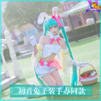 

Anime Vocaloid Snow Miku Miku Future Cosplay Four Seasons Series Muki Rabbit Ears Spring Wear Cute Cosplay Costumes For Women