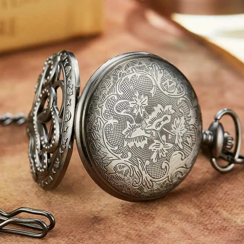 Винтажные карманные часы осьминога для мужчин и женщин, с гравировкой, с гравировкой, Бронзовые Брелоки с цепочкой, ожерелье, кулон, полые