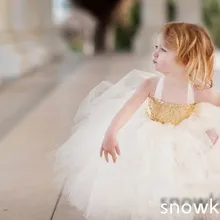 Симпатичное платье для девочки преддошкольного возраста цветы тюль золотые блестки длина до середины икры очаровательное детское платье для дня рождения бала с бантом пояс