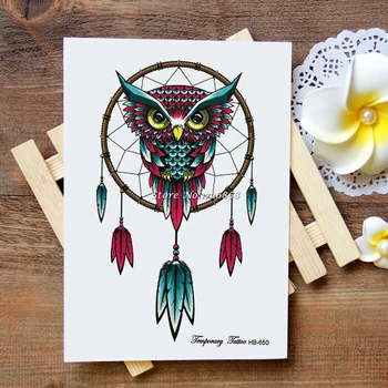 

Waterproof Temporary Tattoos Stickers Owl Arm Tattoo Flash Water Transfer Tattoos fake tattoos for women men #650
