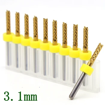

3.1mm Titanium Coating PCB Cutting Machine 10PCS Strawberry Wood Metal Aluminum CNC Router CNC Milling Cutter Tool Power Tool