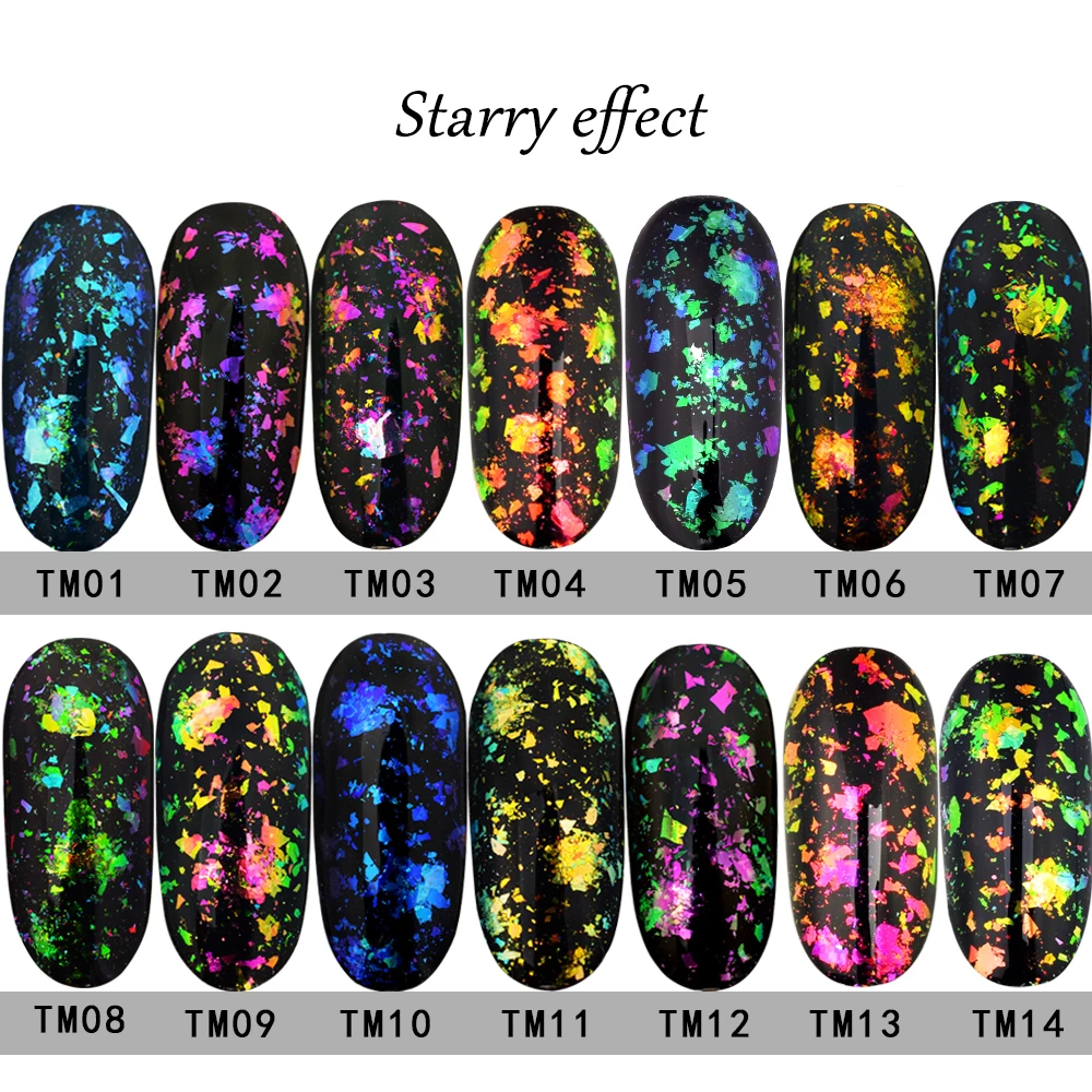 Лак для ногтей лазерное зеркало-Хамелеон порошок 12 цветов Розовый фейерверк пыльца ювелирные изделия для ногтей лазерный порошок Золотой Серебряный ноготь хлопья MN125