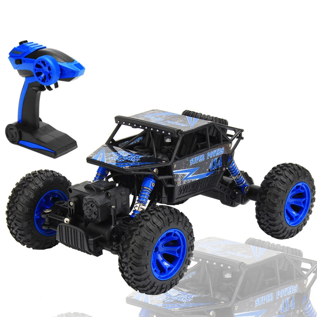 Лучшая 2,4 ГГц 1:18 масштаб 4x4 рок сканеры автомобиль RC Рок Гусеничный 4WD Внедорожный гоночный грузовик автомобиль игрушка, ЕС вилка - Цвет: Blue