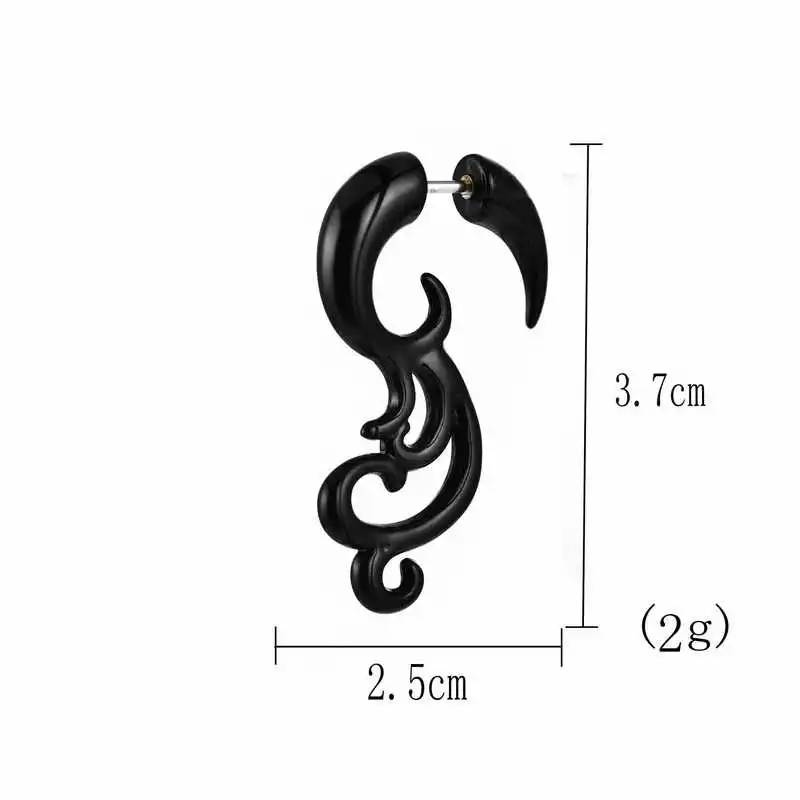 В стиле панк Модные Акриловые серьги Расширение уха черный Пластик в форме крылья рок-вечерние стержня мужские серьги Для женщин украшения подарок