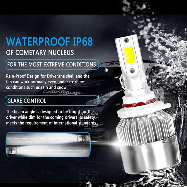CROSSFOX Auto żarówki LED H7 H4 H11 H1 H3 H13 880 9004 9005 9006 9007 9003 HB1 HB2 HB3 HB4 H27 reflektory samochodowe LED -