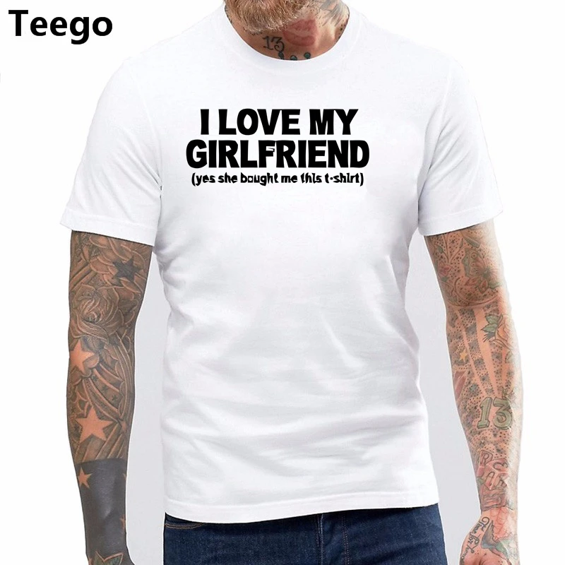 

I LOVE MY GIRLFRIEND FUNNY PRINTED MENS T SHIRT BOYFRIEND GIFT IDEA TEE SLOGAN black cotton tshirt men