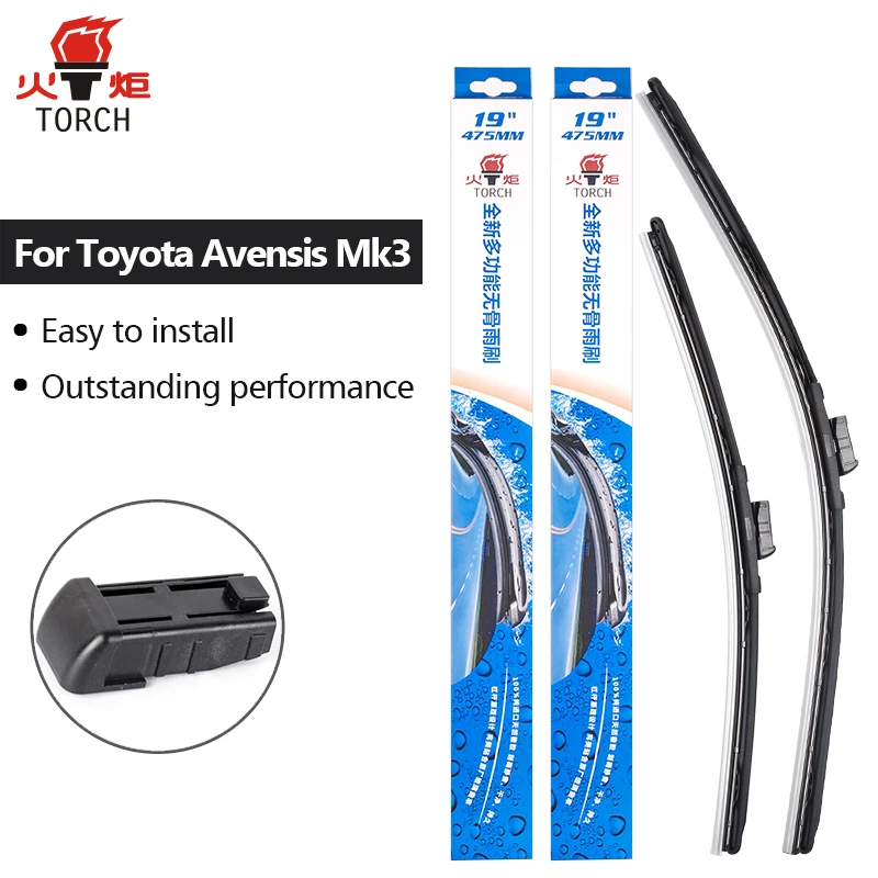 TORCH Wiper Blades for Toyota Avensis Mk3 26"&16" Fit Push Button Arms