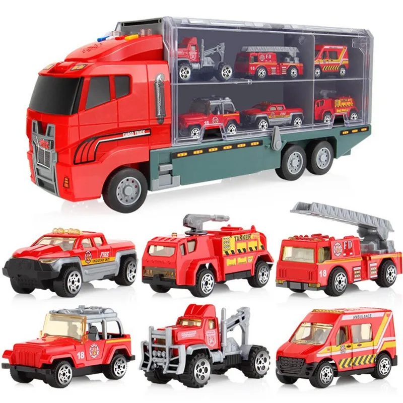 Строительный грузовик контейнер для транспортных средств автомобиль игрушечный набор грузовиков экскаватор цементный грузовик самосвал бульдозер погрузчик дорожный каток для детей