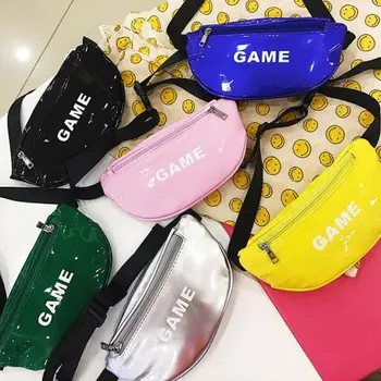 

New Baby GirlFashion Handbag Chest Bag PU Leather Letter Zipper Fashion Cross Body Shoulder Princess Purse Mini Bags