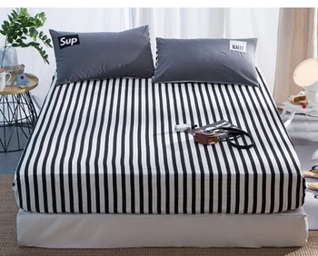 

100% Cotton fitted sheet winter striped lattice