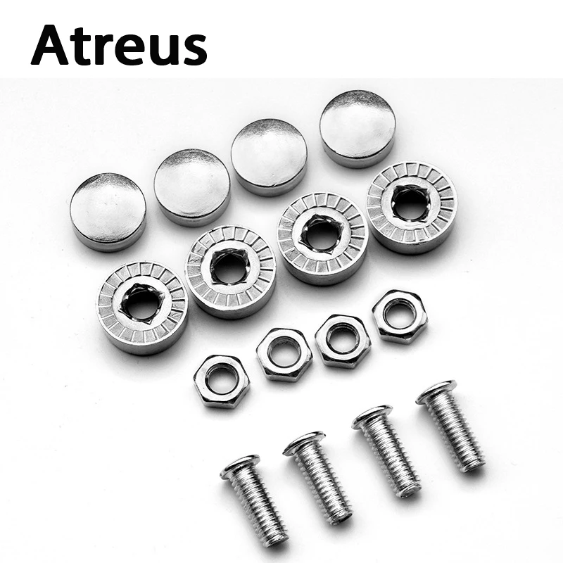 Atreus 16pcs Stainless steel Car License Plate Bolts Frame Chrome