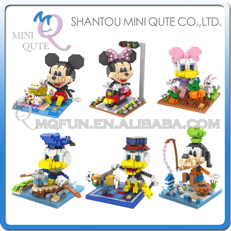

Mini Qute LOZ Big Head mouse daddy driver fishing duck diamond block plastic cube building blocks brick educational toy