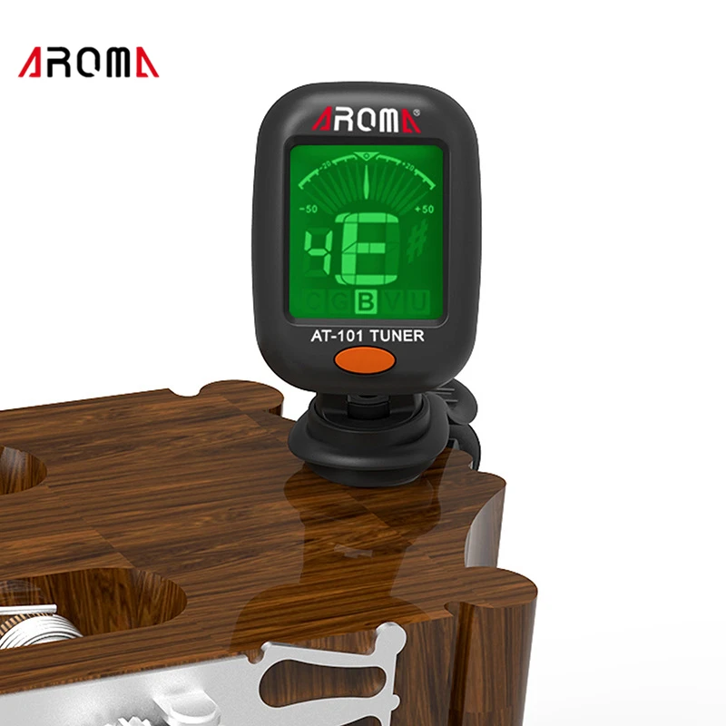 

AROMA AT-101 Digital Clip-on Electric Guitar Tuner Foldable Rotating Clip High Sensitivity Ukulele Guiatr Parts & Accessories