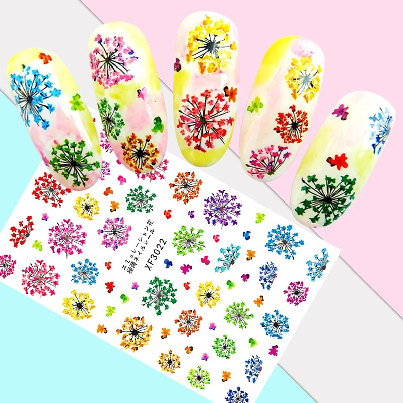 

Japanese Nail Art Decoration Flower Lovely Nail Supply Sticker Self-adhesive Sunflower Stickers Decal Beautiful Flower Tips Art