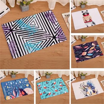 

New Plant Mat Water Absorption Door Mats Tropic Tree Green Mat Flamingo Bird Muti-purpose Bedroom Rugs Decor Kitchen Mats 40x60