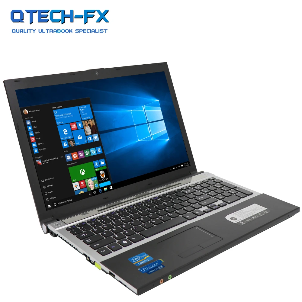 15," игровой ноутбук i7 8 ГБ ОЗУ SSD 512 ГБ 256 ГБ 128G большой ноутбук ПК DVD металлический бизнес AZERTY итальянская испанская Русская клавиатура